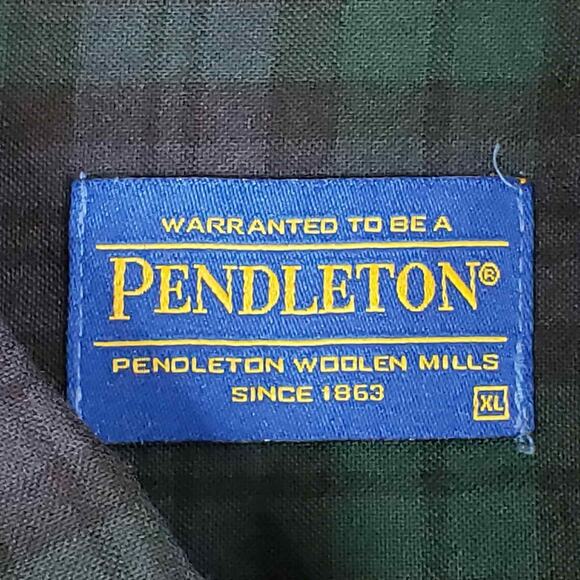 Pendleton Sir Shirt Button Up 100% Wool Plaid Black Watch Tartan Mens XL LS - Picture 6 of 10
